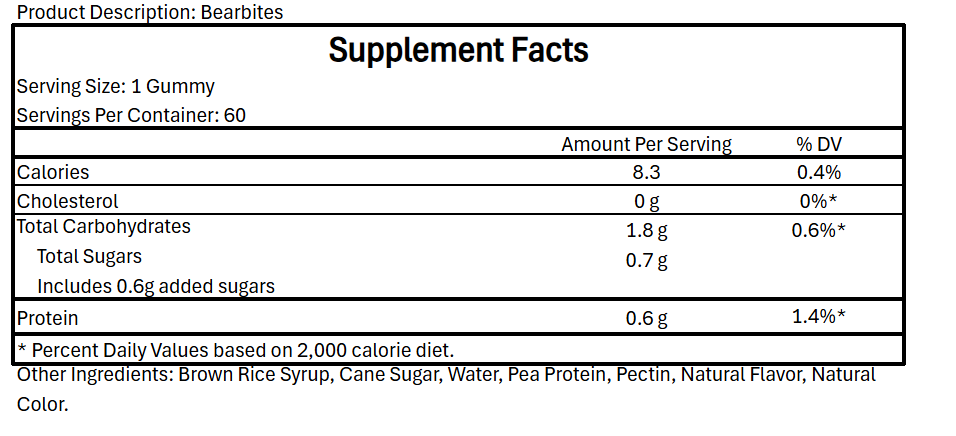 Bear Bites Protein Gummies - Blueberry Watermelon - 36g Protein